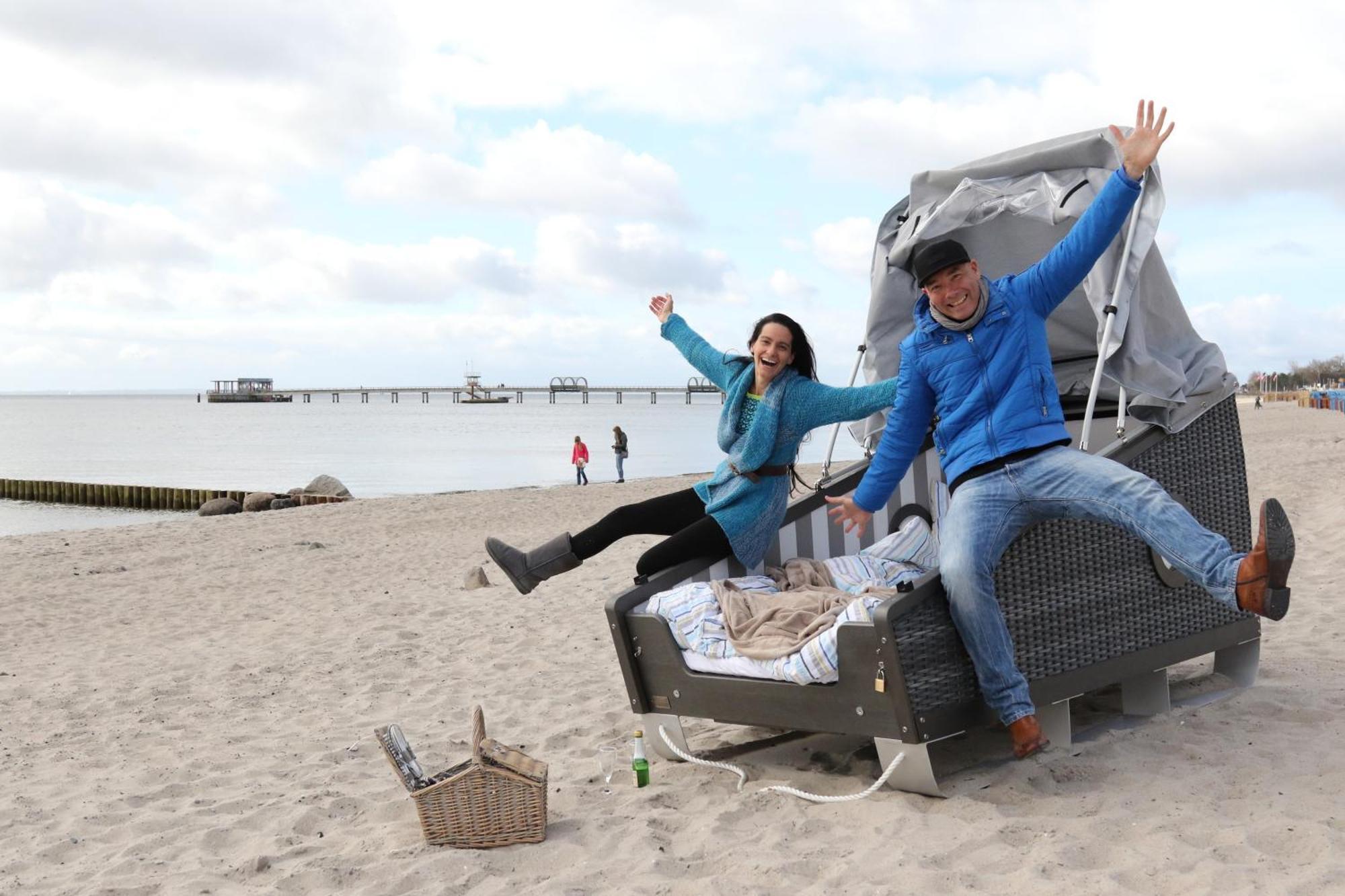 Schlafstrandkorb Nr 2 Kellenhusen Bagian luar foto